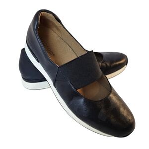 Vionic Cadee Black Camo Leather Slip On Mary Jane Shoes Orthotic Size 10